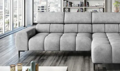 Produktbild von DOMO-HOME Ecksofa PLAZA L mit elektrischer Sitzverstellung 300x216cm | Komfortable U-Form | Verstellbare Kopfstützen | Hochwertige Polsterung | Modernes Design mit Metallfüßen | Farbe dunkelblau Solar | Rechts