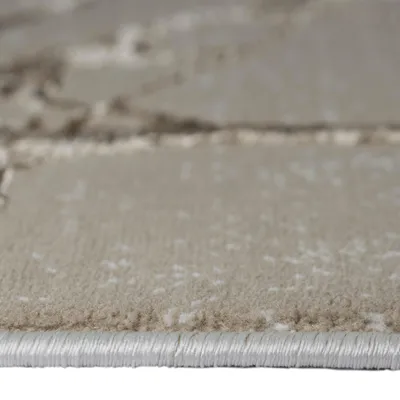 Produktbild von Designer Teppich mit abstraktem glänzenden Ästemuster beige Größe - 200 x 290 cm