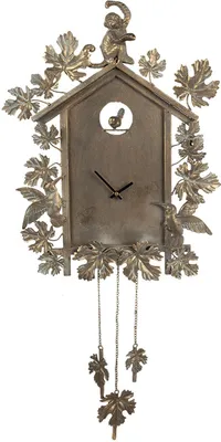 Productafbeelding van Clayre & Eef 5KL0233GO Wandklok, goudkleurig, 36x8x86 cm - 1xAA batterij