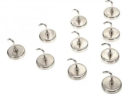 Obrázok produktu pre Sada 10 magnetických háčikov, hmotnosť 3,65 kg