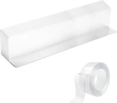 Productafbeelding van 10 Transparante Plankverdelers voor Kledingkast 28 x 3 x 6 cm