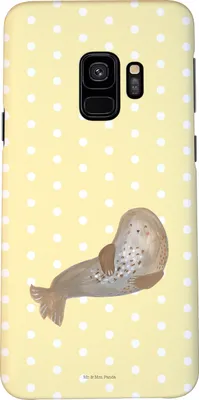 Produktbild von Mr. & Mrs. Panda Samsung Galaxy S9 Handyhülle Robbe Lachen - Gelb Pastell - Geschenk, Cover, Robben, Meerestier, Handy Schutzhülle, Case, Strand, Nordsee, Hülle, Ostsee