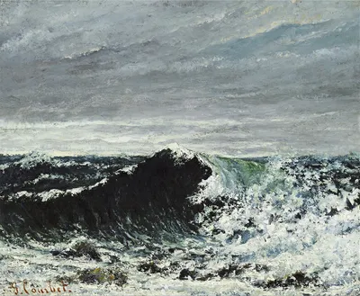 Produktbild von Legendarte - Kunstdruck auf Leinwand - Die Welle - Gustave Courbet - Wanddeko, Canvas cm. 50x60