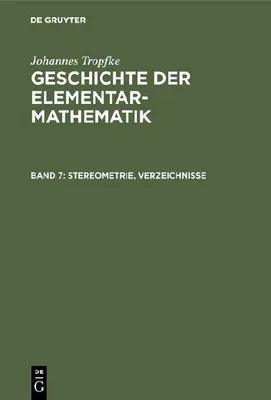 Produktbild von Stereometrie, Verzeichnisse