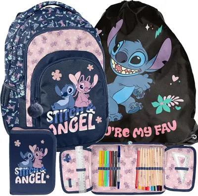 Produktbild von 3tlg Lilo und stitch Schulrucksack set Rucksack Schulranzen Federtasche Sportbeutel schultasche fur madchen