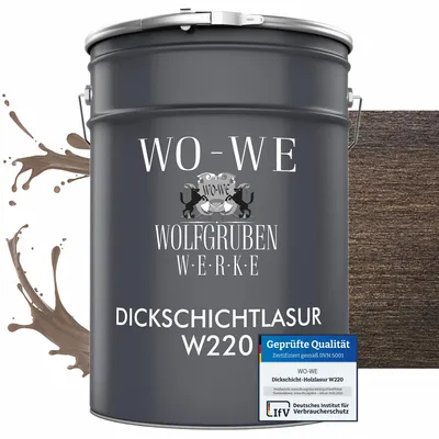 Produktbild von Dickschichtlasur 2in1 Holzlasur Holzschutzlasur außen und innen W220 Nussbaum - 2,5L