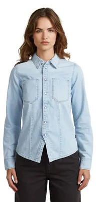 Productafbeelding van G-STAR Raw C.V. Dames Kick Slim ls wmn Shirt, Blauw, Maat L