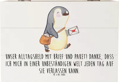 Produktbild von Mr. & Mrs. Panda Holzkiste Briefe & Pakete 22 x 15 cm - Weiß - Geschenk, geschenkbox holz, Box, Danke sagen, schatztruhe, Anerkennung, Bedanken, Alltagsheld, Dankbarkeit