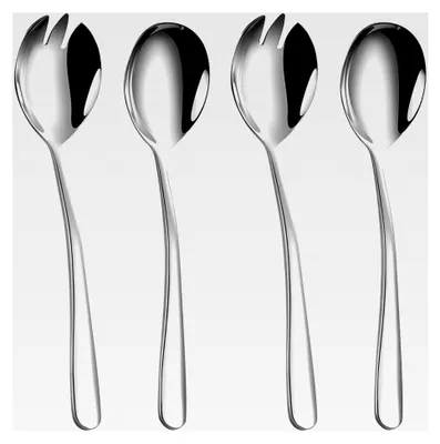Produktbild von Salatbesteckset, 2 Salatlöffel und 2 Salatgabeln, Edelstahl, 4-teilig