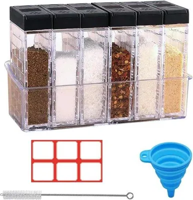 Produktbild von Famanu Kräuterbehälter Set - 6 Stück mit Tablett