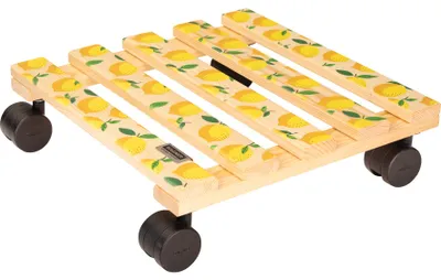 Immagine prodotto di WAGNER Pflanzenroller YOUR STYLE, 29 x 29 x 8 cm, per uso interno, in legno massello, decorato, capacità di carico da 100 kg a 200 kg - 20064401