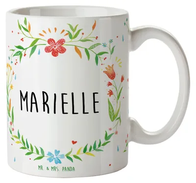 Produktbild von Mr. & Mrs. Panda Tasse Marielle - Geschenk, Kaffeetasse, Kaffeebecher, Bürotasse, Teetasse, Becher