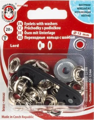 Zdjęcie produktu dla Guzik zatrzaskowy z podkładką - przelotka - 13 mm - metalowy