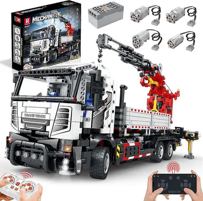 Produktbild von Reobrix 22011 Schwerlast LKW Kran 2.328 Teile RC-Control ferngesteuert Klemmbausteine Technik Modell Bausteine Lastwagen