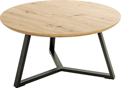 Produktbild von HAKU Couchtisch Eiche hell, schwarz  - MDF, Metall, B/H/T: 80x42x80 cm