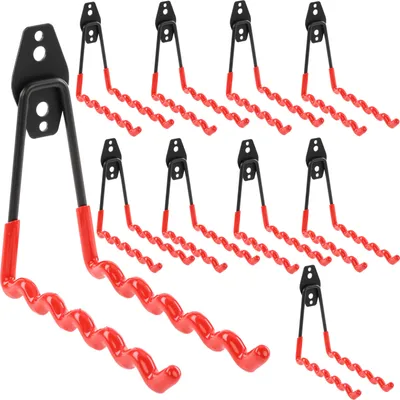 Zdjęcie produktu dla 10x Hak ścienny falisty 19cm narzędzia garaż sprzęt ogrodowy 25kg koła wąż