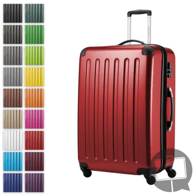 Zdjęcie produktu dla Alex - Duża walizka na kółkach do bagażu rejestrowanego z wysuwanym wózkiem walizka podróżna XL 75 cm, 119 L, 4 kółka, błyszcząca, czerwona
