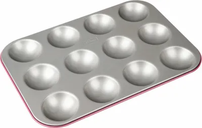 Produktbild von Zenker Mini-Amerikaner-Backblech CREATIV STUDIO, Miniamerikanerform mit Antihaftbeschichtung, Backform für kleine Amerikaner: Ø 7 x 2 cm, kreatives Backen (Farbe: Rosa/Silber)