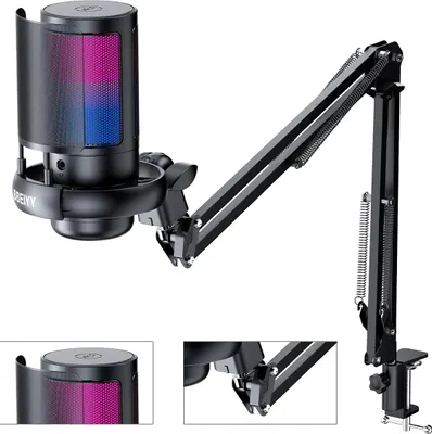Produktbild von Professionelles USB-C Ausleger-Mikrofon mit Popfilter – Studioqualität, frei verstellbar, latenzfreies Monitoring, ideal für Live-Streaming
