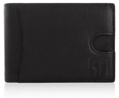 Produktbild von Herrengeldbörse aus schwarzem Leder mit RFID-Schutz klassisch Paolo Peruzzi T-46-BL