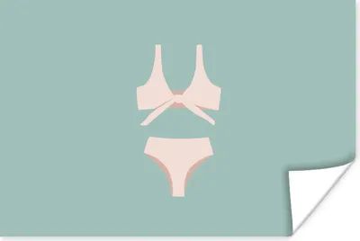 Produktbild von MuchoWow® Poster Sommer - Bikini - Hellblau 120x80 cm - Bilder