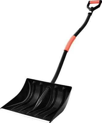 Obrázok produktu pre Lopata na sneh – lopatka na sneh – lopata 420 x 340 mm – rukoväť v tvare písmena D – hliníková čepeľ – pre auto, záhradu a kempovanie