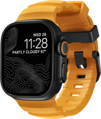 Image de Bracelet Nomad Rocky Point Apple Watch 46mm Orange/Noir