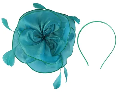 Produktbild von Blumenkranz mit Federn – Elegantes Haarschmuck, Grün