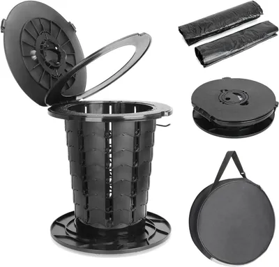 Produktbild von Campingtoilette, Tragbare Toilette, Mobile Toilette, Nottoilette, Reisetoilette, Einziehbare Zusammenklappbare Portable Trockentoilette