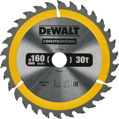 Produktbild von DeWalt DT1932-QZ Kreissägeblatt 160 x 20 mm, 30 Zähne, genageltes Holz