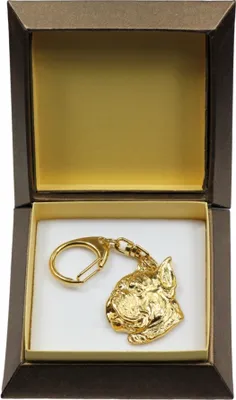 Produktbild von Boxer, Deutscher Boxer II - Vergoldeter Schlüsselanhänger mit Hund in Geschenkbox, Handtaschen-Dekoration, Luxus-Accessoire der Marke Art-Dog