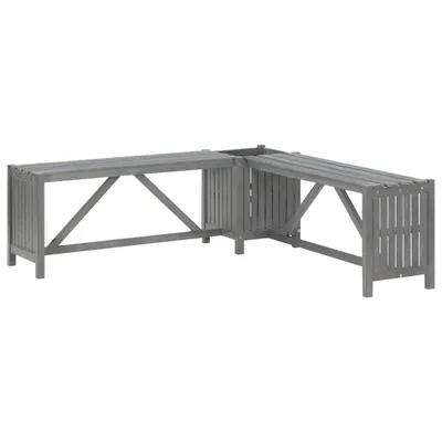 Produktbild von vidaXL Garten-Eckbank mit Pflanzkübel 117 cm Massivholz Akazie Grau