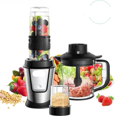 Obrázek produktu pro Multifunkční kuchyňský robot 3 v 1 - 700 W - objem 1,2 litru - snadno se čistí - kompaktní - odšťavňovač