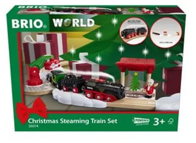 Productafbeelding van Kersttreinset met een batterij-aangedreven stoomlocomotief