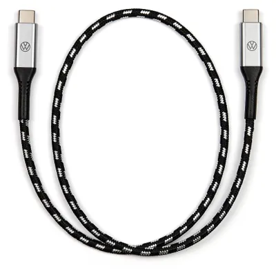 Productafbeelding van Volkswagen 000051446CB Oplaadkabel, aansluitkabel, premium verbindingskabel, USB-C naar USB-C, met verlicht VW-logo, 50 cm