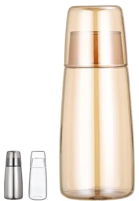 Wasserkaraffe mit Glasdeckel, 750 ml, Glas, gold
