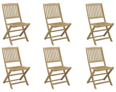 Produktbild von vidaXL Klappstühle, 6 Stück, 48,5 x 57 x 90 cm, Massivholz Akazie