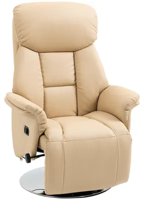 Immagine prodotto di Poltrona girevole - Poltrona relax - Poltrona da lounge - Sedia regolabile - Beige - Girevole a 360°