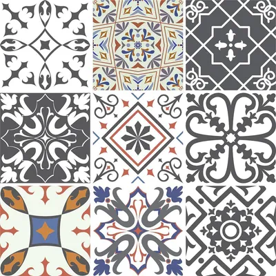 Productafbeelding van Zelfklevende tegelstickers voor keuken en badkamer – 9 Keliana Azulejo tegelstickers – 9 stickers, 20 x 20 cm