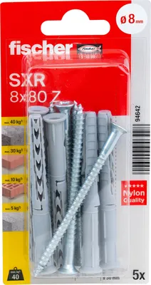 Produktbild von fischer Langschaftdübel SXR 8 x 80 Z Senkkopfschraube (PZ)