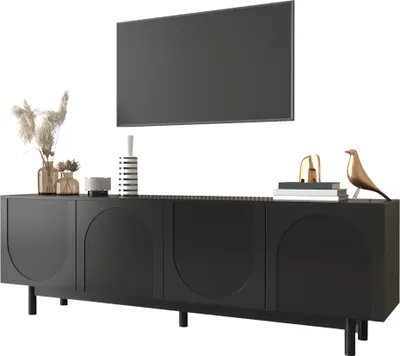Produktbild von Lowboard, 175/38/56 cm, TV-Schrank, Fernsehtisch, Fernsehschrank für Wohnzimmer, stehend, matt