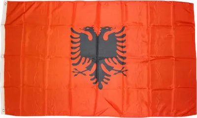Obrázok produktu pre Vlajka Albánska 90 x 150 cm s 2 očkami 100g/m² hmotnosť tkaniny vlajka na zdvihák vlajka na zdvihák