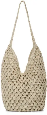 Produktbild von Omgoods – Damen-Strohtasche für den Strand, ideal für den Sommer – Schlichte Schultertasche für den Urlaub