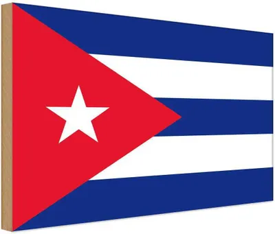 Produktbild von vianmo Holzschild 30x40 cm Kubas Cuba Flagge Fahne Wappen