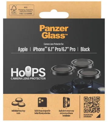 Productafbeelding van PanzerGlass Hoops Camera Beschermfolie voor iPhone 15 Pro/15 Pro Max