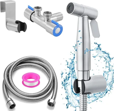 Productafbeelding van Handdouche Bidet voor Toilet - Roestvrij Staal, Waterbesparende Oplossing met Flexibele Slang