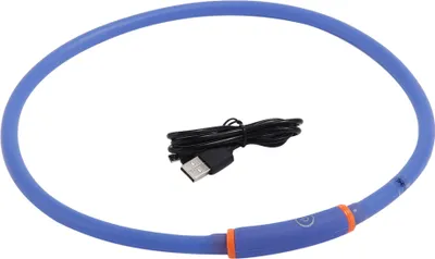 Produktbild von USB wiederaufladbare LED-Hundehalsband, blinkendes Lichtband, leuchtender Sicherheitsgurt, blau