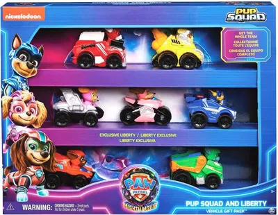 Produktbild von AMIGO Pup Squad Racers PAW Movie 2 Fahrzeug-Set, 7-teilig, inkl. Liberty Figur, Welpen mit übergroßem Kopf, Kunststoff, Mehrfarbig, 330x45x254 mm, ab 3 Jahren