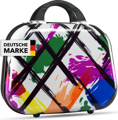 Produktbild von Xonic Kosmetikkoffer Damen – Beauty Case Hartschale für Reisen – Robustes Beautycase Damen mit Tragegriff – Kosmetik Koffer leicht & stabil – Beautycase Damen Hartschale (Color Art)