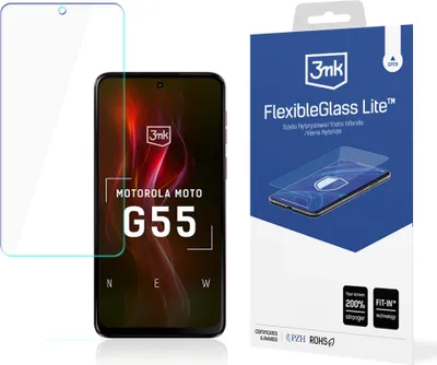 Produktbild von 3MK FlexibleGlass Lite, Motorola, Moto G55, Schlagfest, Transparent, 1 Stück(e)